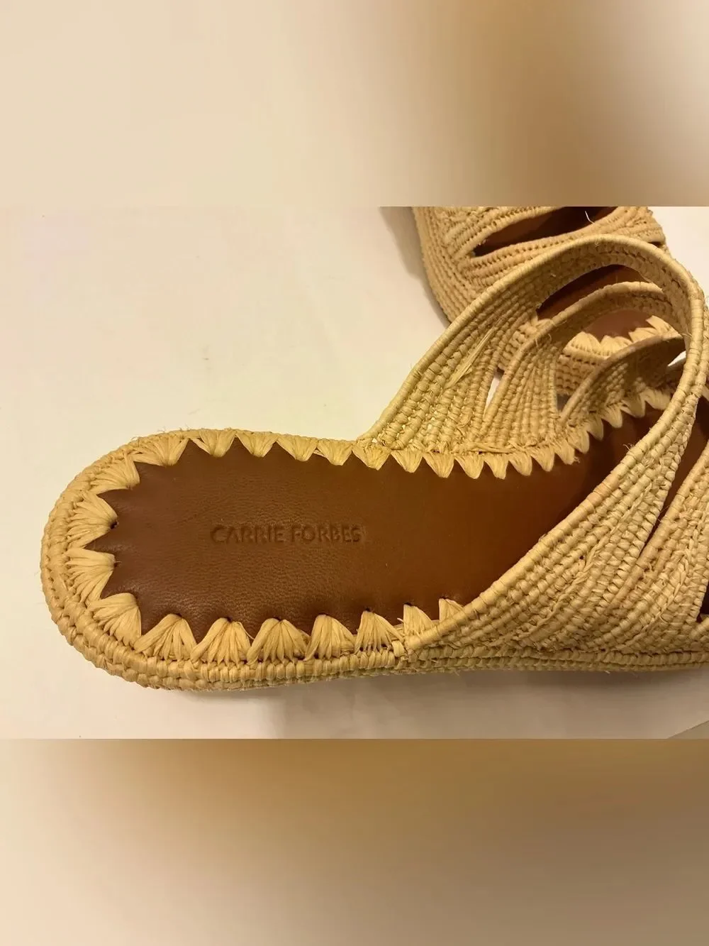 New Carrie Forbes Woven Raffia Platform Sandal in Natural - Women’s 41